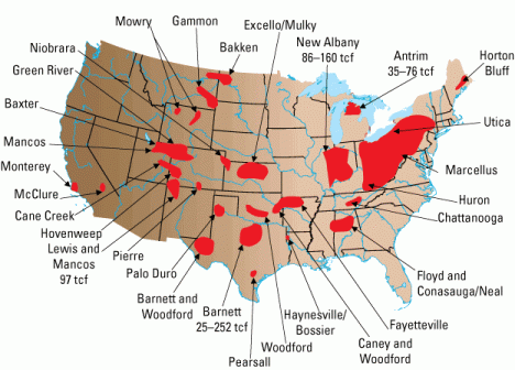 shale gas map of the united states